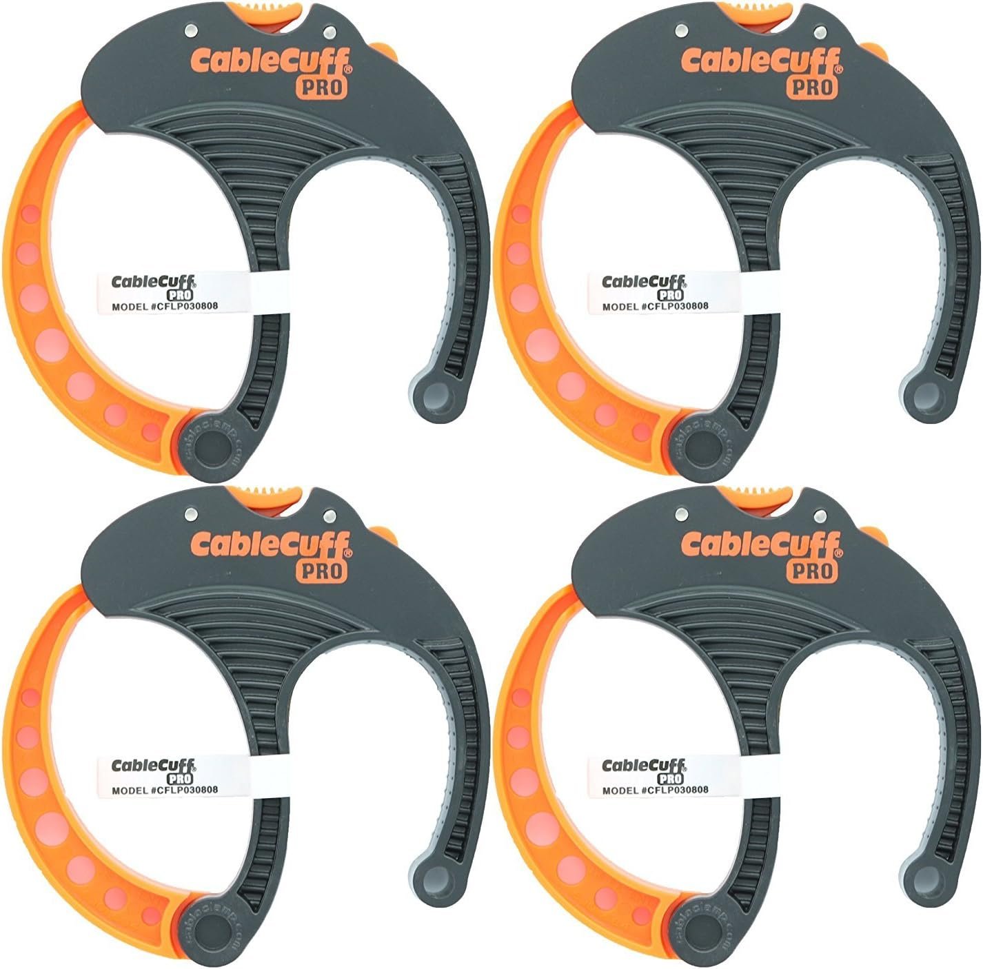 Cable Cuff PRO (4 Pack: 4x Large 3 Inch Diameter) Adjustable, Reusable, Cable Tie Replacements for Extension Cords or Electronics