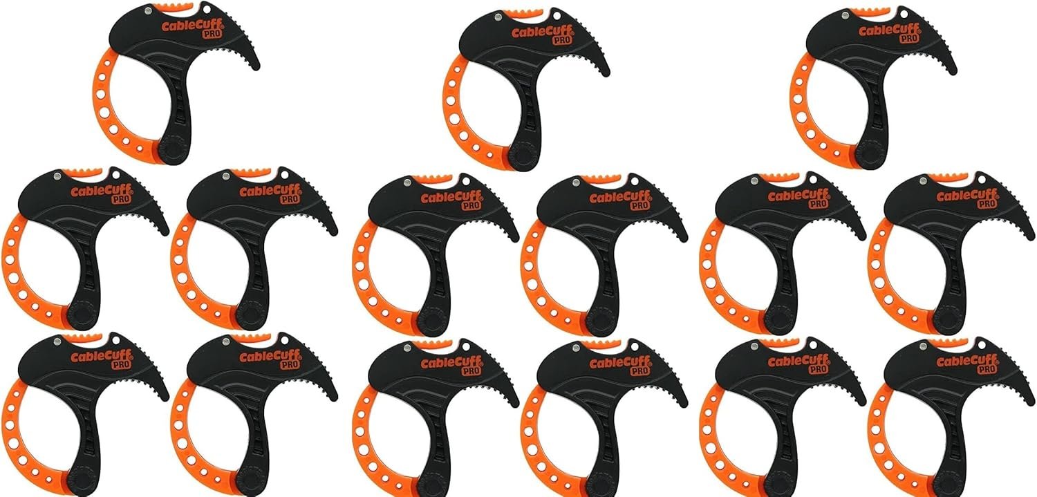 Cable Cuff PRO (5 Pack: 5x Small 1 Inch Diameter) Adjustable, Reusable, Cable Tie Replacements for Extension Cords or Electronics (Pack 3)