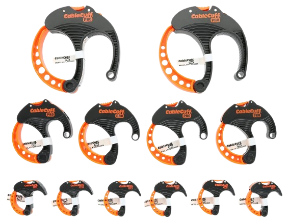 Cable Cuff PRO (12 pack: 2 x large 3 inches, 4 x medium 2 inches, 6 x small 1 inch diameter) adjustable, reusable, cable ties replace for extension cables...