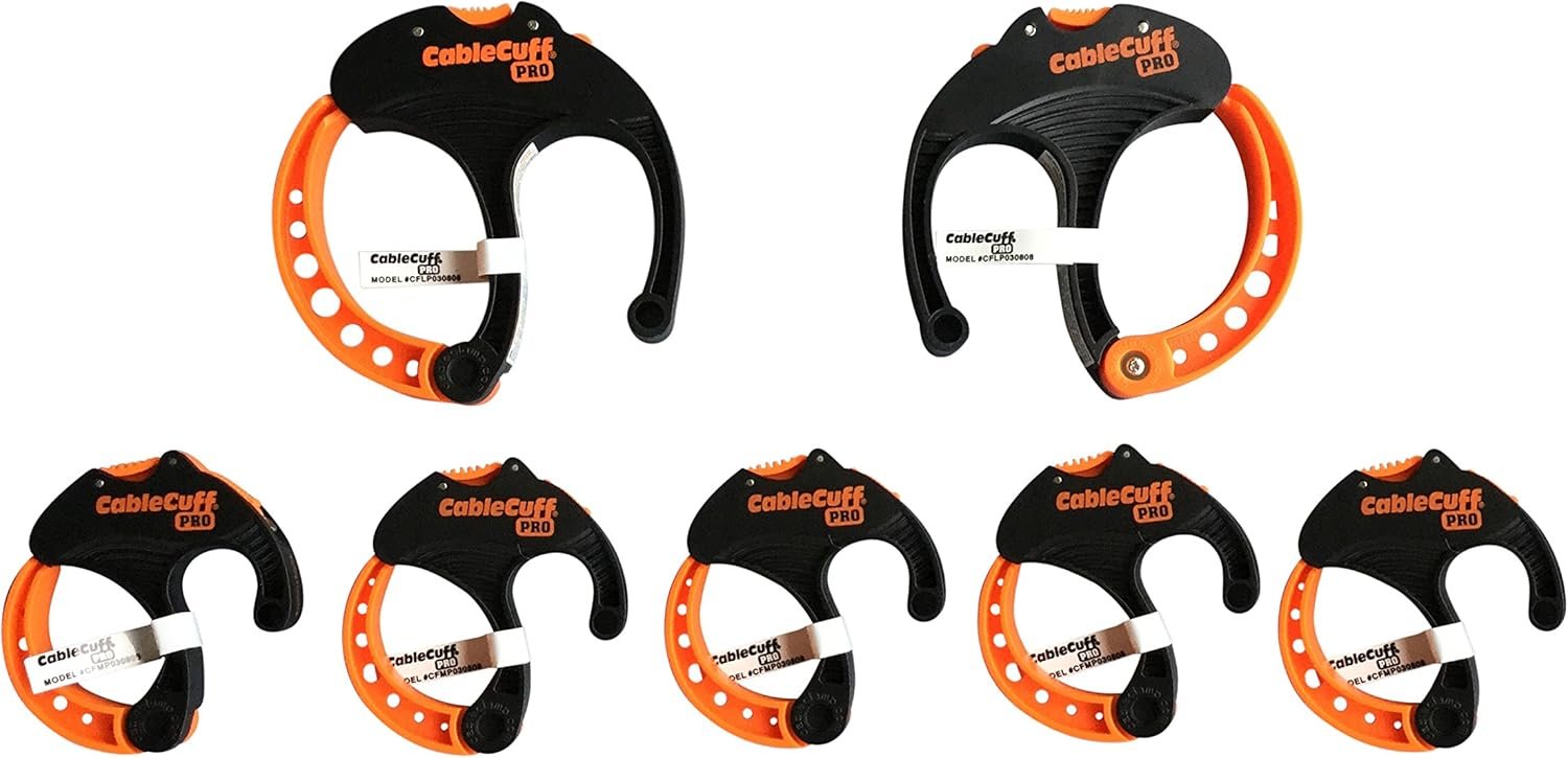 Cable Sleeve PRO (Pack of 7: 2 x 3 Inch Large, 5 x 2 Inch Medium Diameter) Replacement Cable Ties